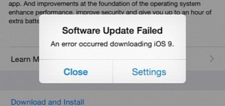 Ios 9 download issues software update failed error occurred downloading ios 9