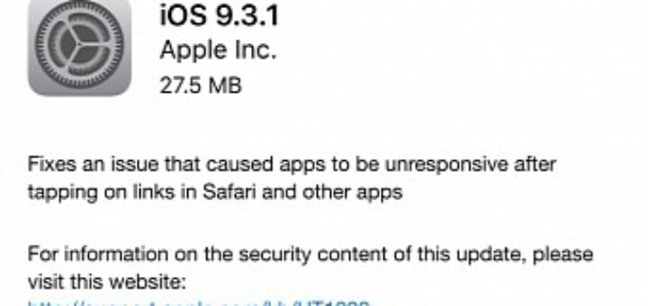 Apple releases ios 9 3 1 to fix a bug that caused web links to crash apps