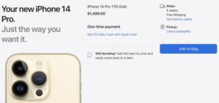 iPhone 14 Pro Models Ordered Today Would Only Ship After