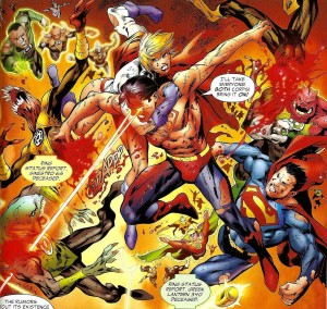 Superboy prime vs justice league