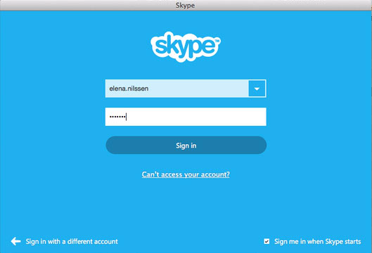 Skype For Mac Login Screen