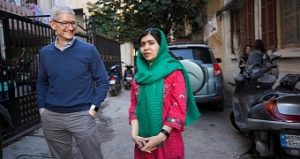 Apple nobel peace prize winner malala yousafzai join forces for girls education